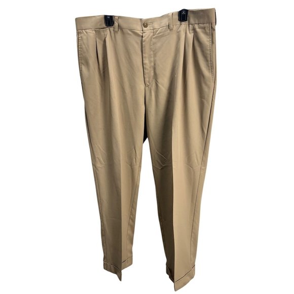 Callaway Mens Beige C Tech Straight Leg Front Dress Pants 40x30 Business Neutral - Picture 1 of 13